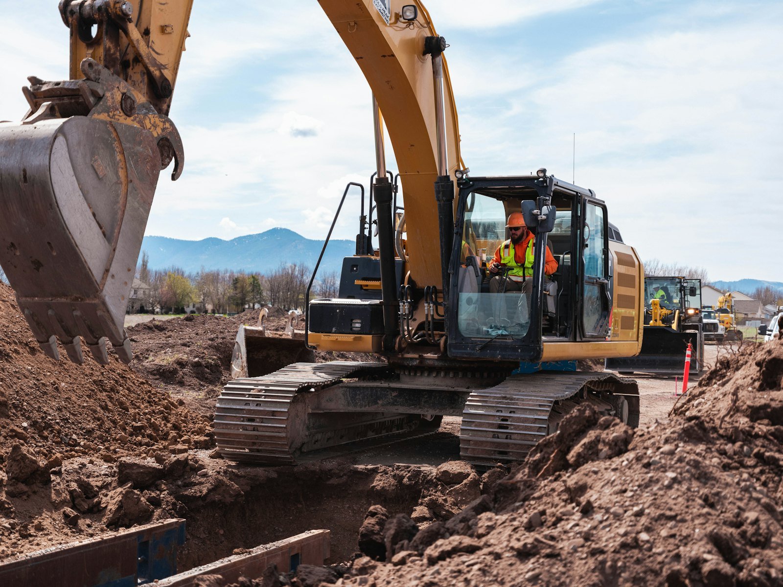 Excavator at work on a construction site